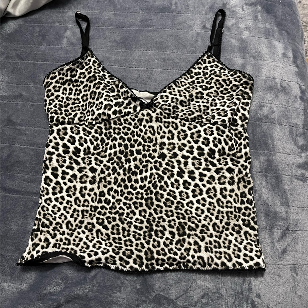 White Cheetah Print Tank Top